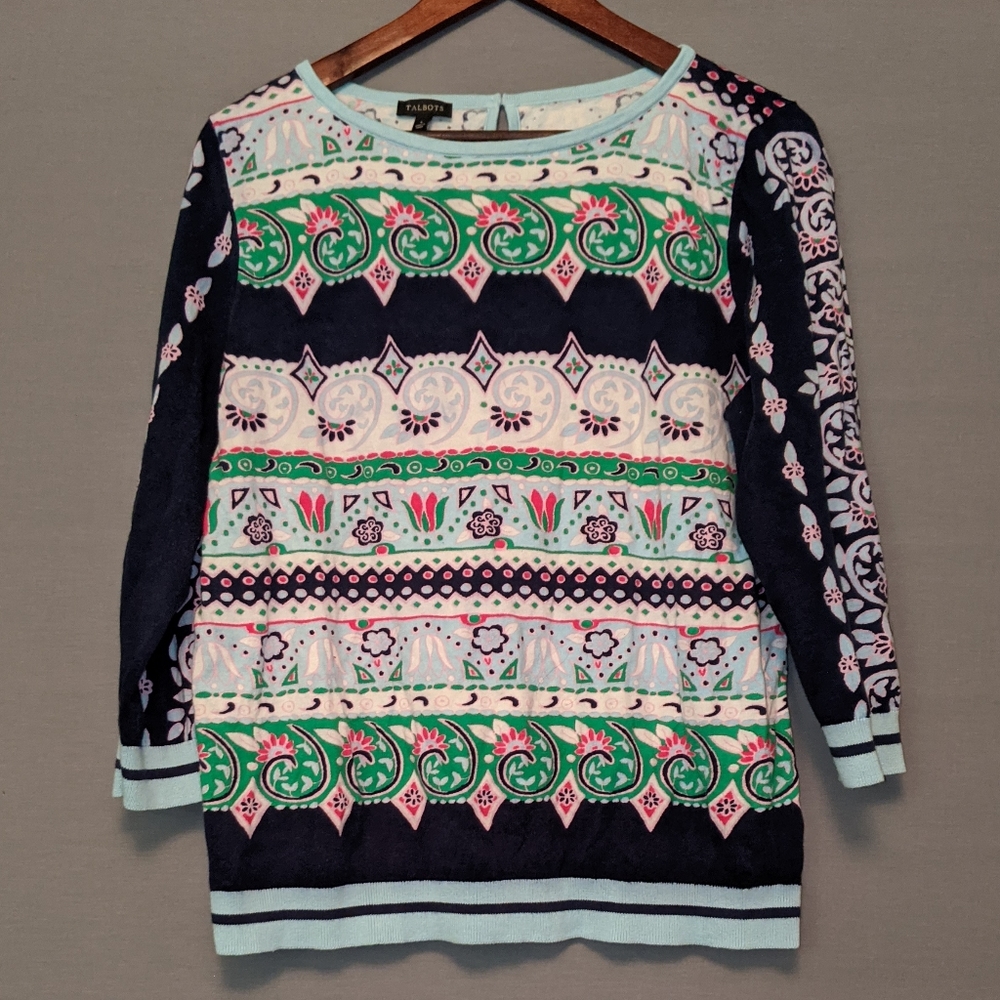 Printed Talbots sweater Large size